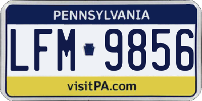 PA license plate LFM9856