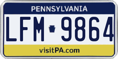 PA license plate LFM9864