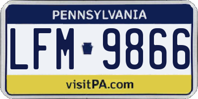 PA license plate LFM9866