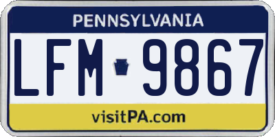 PA license plate LFM9867