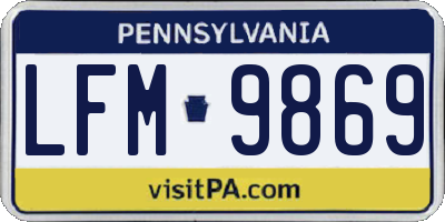PA license plate LFM9869