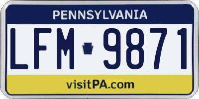 PA license plate LFM9871