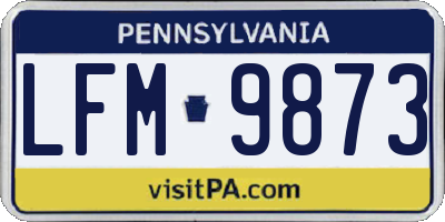 PA license plate LFM9873