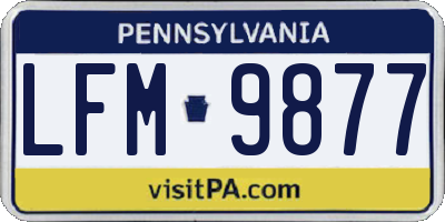 PA license plate LFM9877