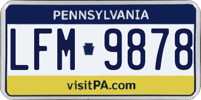 PA license plate LFM9878