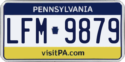 PA license plate LFM9879