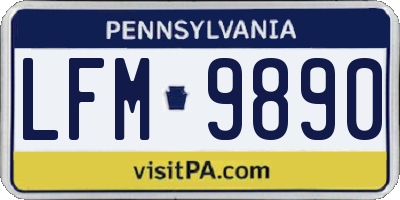 PA license plate LFM9890