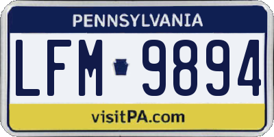 PA license plate LFM9894