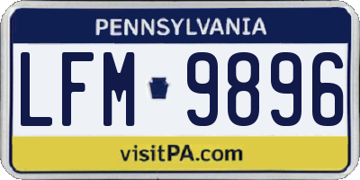 PA license plate LFM9896