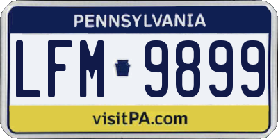 PA license plate LFM9899