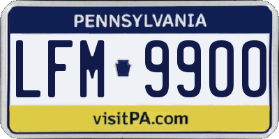 PA license plate LFM9900