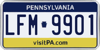 PA license plate LFM9901