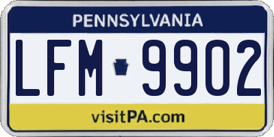 PA license plate LFM9902