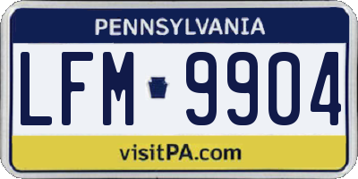 PA license plate LFM9904