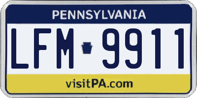 PA license plate LFM9911