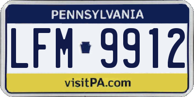 PA license plate LFM9912
