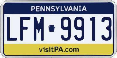 PA license plate LFM9913