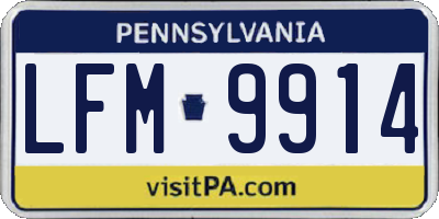 PA license plate LFM9914