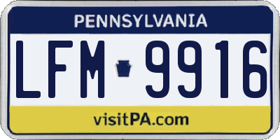 PA license plate LFM9916