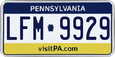 PA license plate LFM9929