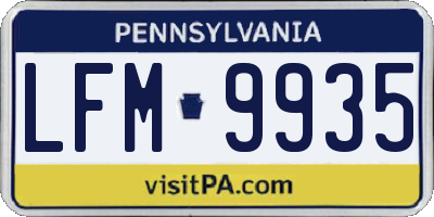 PA license plate LFM9935