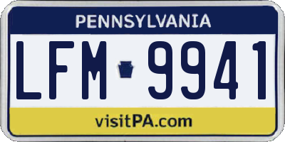 PA license plate LFM9941