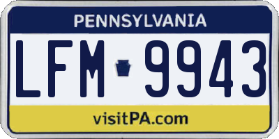 PA license plate LFM9943