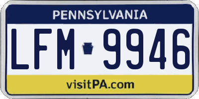PA license plate LFM9946