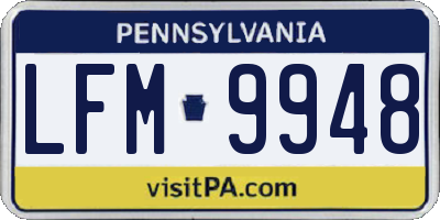 PA license plate LFM9948