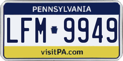 PA license plate LFM9949