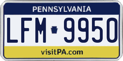 PA license plate LFM9950