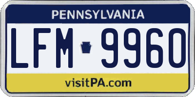 PA license plate LFM9960