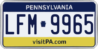 PA license plate LFM9965