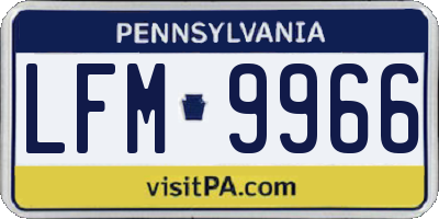 PA license plate LFM9966