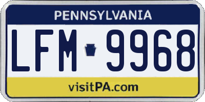PA license plate LFM9968