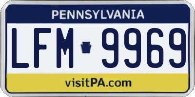 PA license plate LFM9969