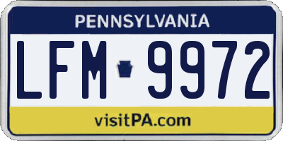 PA license plate LFM9972