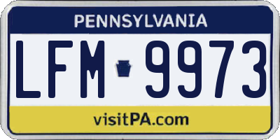 PA license plate LFM9973