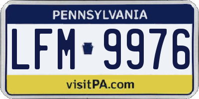 PA license plate LFM9976