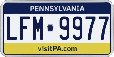 PA license plate LFM9977