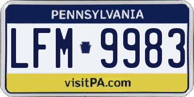 PA license plate LFM9983