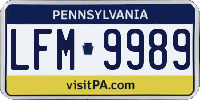 PA license plate LFM9989