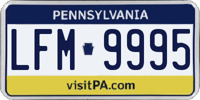 PA license plate LFM9995