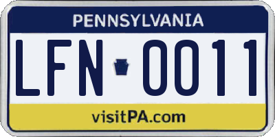 PA license plate LFN0011