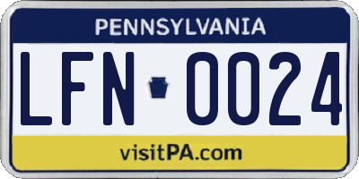 PA license plate LFN0024