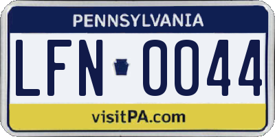 PA license plate LFN0044