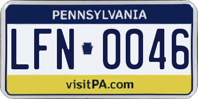 PA license plate LFN0046