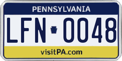 PA license plate LFN0048