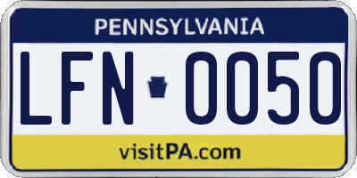 PA license plate LFN0050