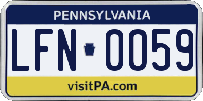 PA license plate LFN0059
